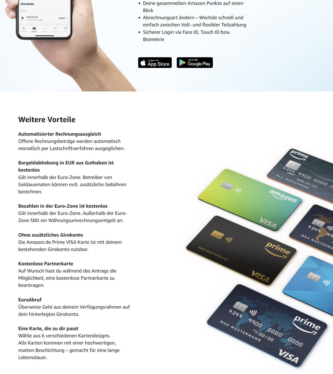 Die Amazon Kreditkarten (Amazon Prima VISA) werden mit verschiedenen Vorteilen wie Cashback sowie günstigen Konditionen für Prime-Mitglieder beworben