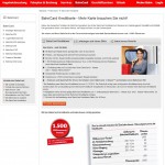 BahnCard Kreditkarte: Die Deutsche Bahn wirbt für ihre in Kooperation mit der Commerzbank herausgegebene Bahn-Kreditkarten mit dem Slogan: "Mehr Karte brauchen Sie nicht!" (Screenshot www.bahn.de/p/view/bahncard/ueberblick/kreditkarte.shtml am 13.11.2014)