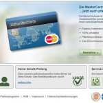Mit "MeineGiroKarte" bietet PAYCENTER eine Guthaben-basierte MasterCard-Kreditkarte mit Kontofunktion, welches sogar als pfändungssicheres Konto (P-Konto) geführt werden kann (Screenshot www.meinegirokarte.de am 07.11.2014)