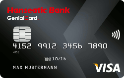 Schwarze Kreditkarte - hier am Beispiel der Hanseatic GenialCard VISA